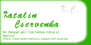 katalin cservenka business card